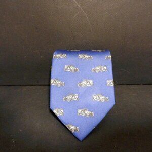 Rolls-Royce Authentic Classical Antique Car Blue/Black Mens Silk Tie VTG 3575